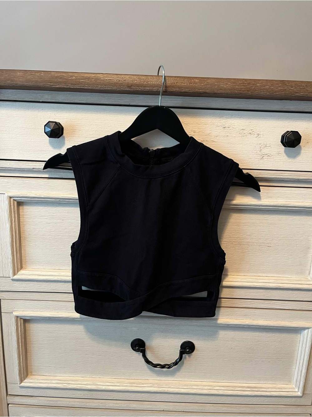 silence + noise Black Cutout Crop Tank Top